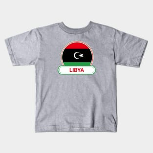 Libya Country Badge - Libya Flag Kids T-Shirt